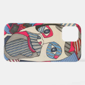Coque iPhone 12 Art original Moderne cool wacky face yeux sourire (Verso Horizontal)