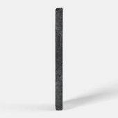 Coque iPhone 12 Aspect cuir d'autruche noir (Côté droit)