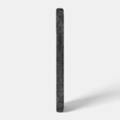 Coque iPhone 12 Aspect cuir d'autruche noir (Côté gauche)