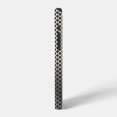 Coque iPhone 12 Aspect Métal Perforé Teinté Doré (Côté gauche)