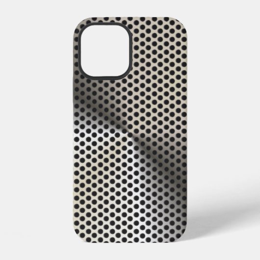 Coque iPhone 12 Aspect Métal Perforé Teinté Doré (Verso)