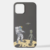 Coque iPhone 12 Astronaute et alien (Verso)