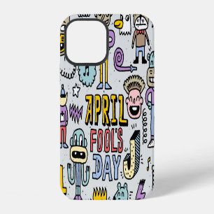 Coque iPhone 12 Avril Fools : Jeu de Doodles Colorés.