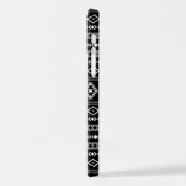 Coque iPhone 12 Aztec blanc gris noir Motifs mélangés Motif (Côté gauche)