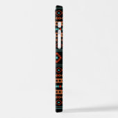 Coque iPhone 12 Aztec Rusts Turquoise Noir Motifs mélangés Motif (Côté gauche)