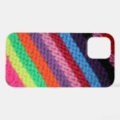 Coque iPhone 12 Bandes de fils tricotés (Verso Horizontal)