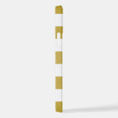 Coque iPhone 12 Bandes d'or, Blancs, Motif rayé (Côté droit)