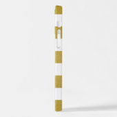 Coque iPhone 12 Bandes d'or, Blancs, Motif rayé (Côté gauche)