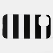 Coque iPhone 12 Bandes noires et blanches, Motif rayé, Lignes (Verso Horizontal)