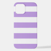 Coque iPhone 12 Bandes pourpres, Blancs, Motif rayé (Verso)