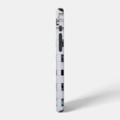 COQUE iPhone 12 BÂTIMENT MULTIPLEX GRIS AVEC ÉCRITURE ORIENTALE RO (Côté gauche)