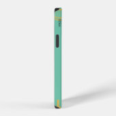 Coque iPhone 12 Bâtiments turquoise or abstrait (Côté droit)