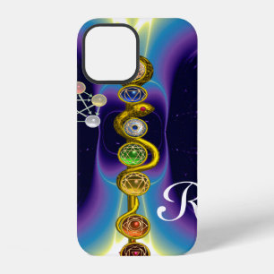 COQUE iPhone 12 BÂTON D'ASCLEPIUS 7 CHAKRAS, YOGA, ÉNERGIE SPIRITU