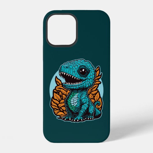 Coque iPhone 12 Bébé dinosaure mignon (Verso)