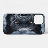 Coque iPhone 12 Berger allemand noir (Verso Horizontal)