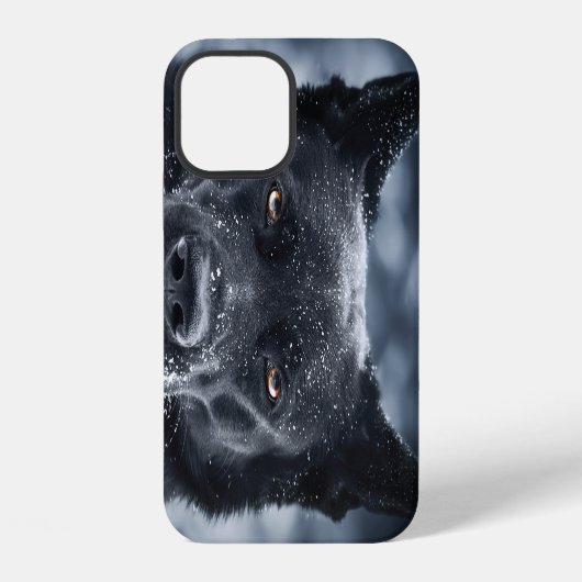 Coque iPhone 12 Berger allemand noir (Verso)