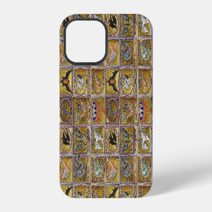 COQUE iPhone 12 BESTIAIRE MÉDIÉVAL, ANIMAUX FANTASTIQUES,ROUGE BLE