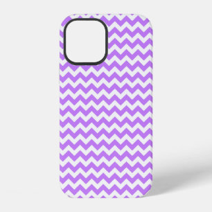 Coque iPhone 12 Blanc et pastel Purple Zig Zag Chevron Coque-Mate