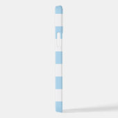 Coque iPhone 12 Bleu, Blancs, Motif rayé (Côté droit)