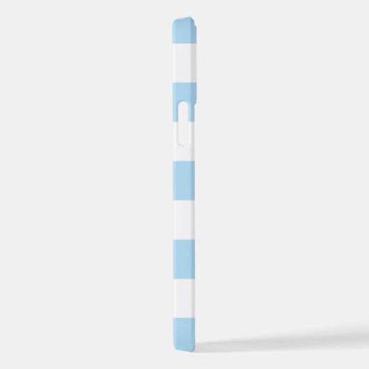 Coque iPhone 12 Bleu, Blancs, Motif rayé (Côté droit)