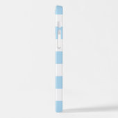 Coque iPhone 12 Bleu, Blancs, Motif rayé (Côté gauche)