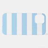 Coque iPhone 12 Bleu, Blancs, Motif rayé (Verso Horizontal)