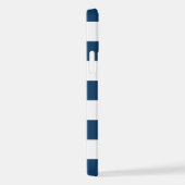 Coque iPhone 12 Bleu de marine, Blancs, Motif rayé (Côté droit)