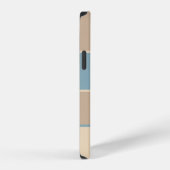 Coque iPhone 12 Bleu Poussiéreux Tan Monogramme Abstrait Moderne S (Côté droit)