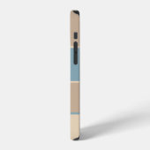 Coque iPhone 12 Bleu Poussiéreux Tan Monogramme Abstrait Moderne S (Côté gauche)