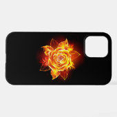 Coque iPhone 12 Blooming Fire Rose (Verso Horizontal)