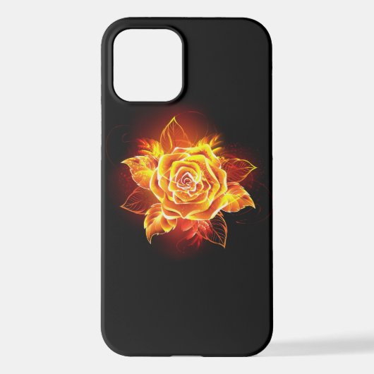 Coque iPhone 12 Blooming Fire Rose (Verso)