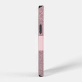 Coque iPhone 12 Blush Rose Gold Nom Glitter Fille (Côté droit)