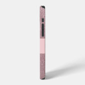 Coque iPhone 12 Blush Rose Gold Nom Glitter Fille (Côté gauche)
