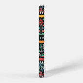 Coque iPhone 12 Boho ethnique : impression géométrique de pixels (Côté droit)