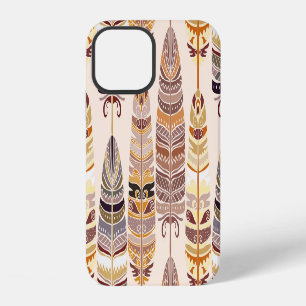 Coque iPhone 12 Boho Feathes : Motif Tribal sans Seamless
