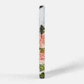 Coque iPhone 12 Bois rustique rose floral personnalisé script (Côté droit)