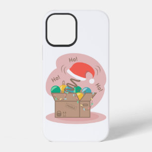 Coque iPhone 12 Boîte artisanale avec décoration de Noël et chapea