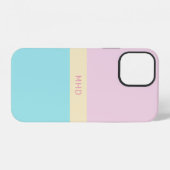 Coque iPhone 12 Boîtes de couleurs monogrammes (Verso Horizontal)