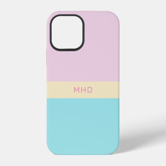 Coque iPhone 12 Boîtes de couleurs monogrammes (Verso)