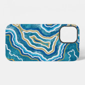 Coque iPhone 12 Boîtier Case-Mate iPhone 12 Graphique Agate Or Ble (Verso Horizontal)