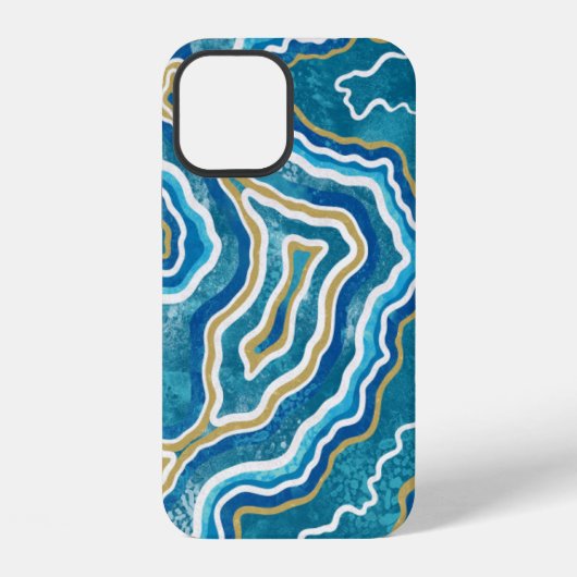 Coque iPhone 12 Boîtier Case-Mate iPhone 12 Graphique Agate Or Ble (Verso)