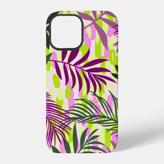 Coque iPhone 12 Botanical seamless pattern mixed with geometric sh (Verso)