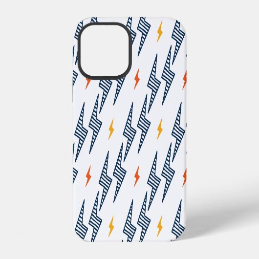 Coque iPhone 12 Boulons de foudre Doodle Flash transparent (Verso)