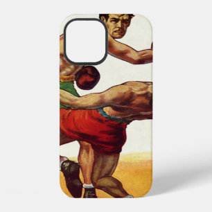 Coque iPhone 12 Boxe sportive vintage, Boxers dans un combat