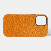 Coque iPhone 12 Brown cuir texture closeup (Verso Horizontal)