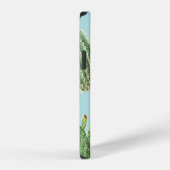 Coque iPhone 12 Cactus, fleurs roses : décor clair (Côté droit)