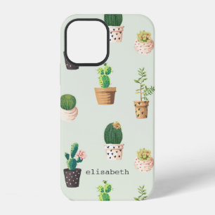 Coque iPhone 12 Cactus succulent mignon romantique ajoutez votre n