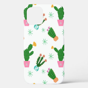 Coque iPhone 12 Cactus vintage sans soudure motif, ornementen répé