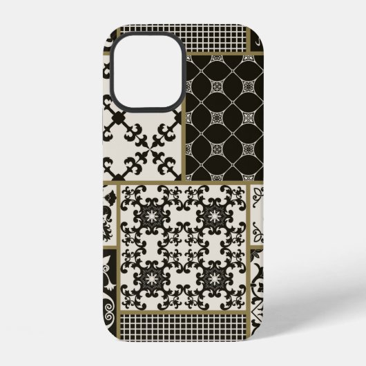 Coque iPhone 12 Carreau de patchwork sans couture avec Islam, arab (Verso)