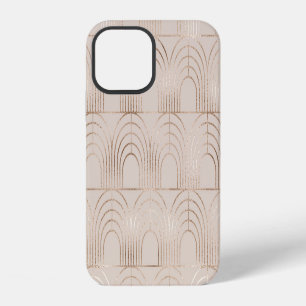 Coque iPhone 12 Carreaux Arc Or Art Déco.